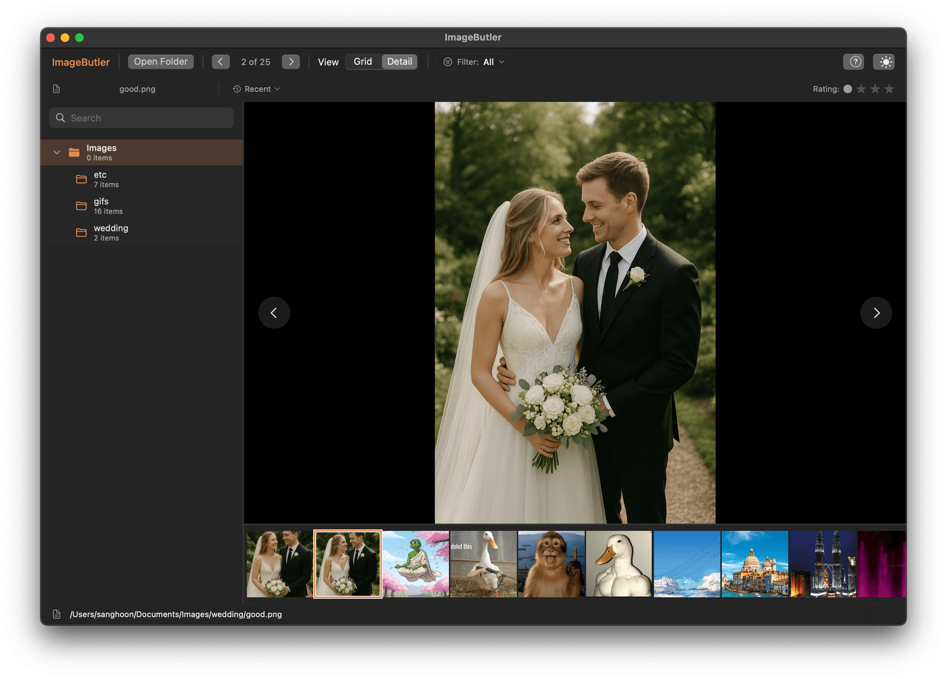 ImageButler Detail View