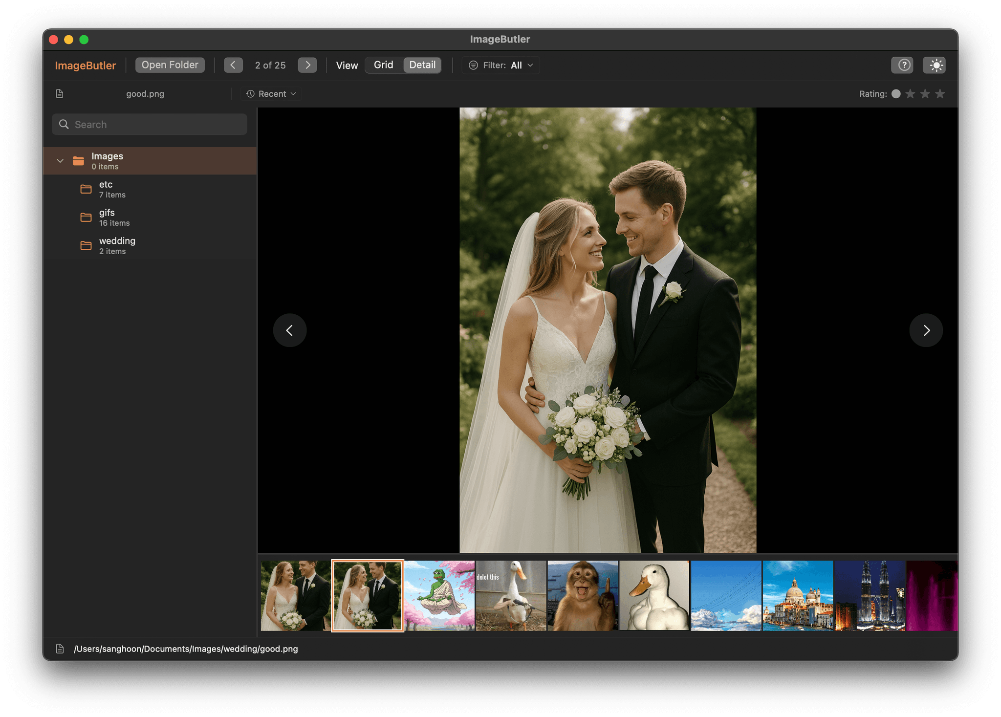 ImageButler Detail View