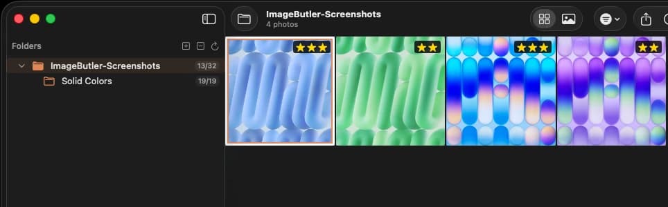 Grid filtered to show only rated picks
