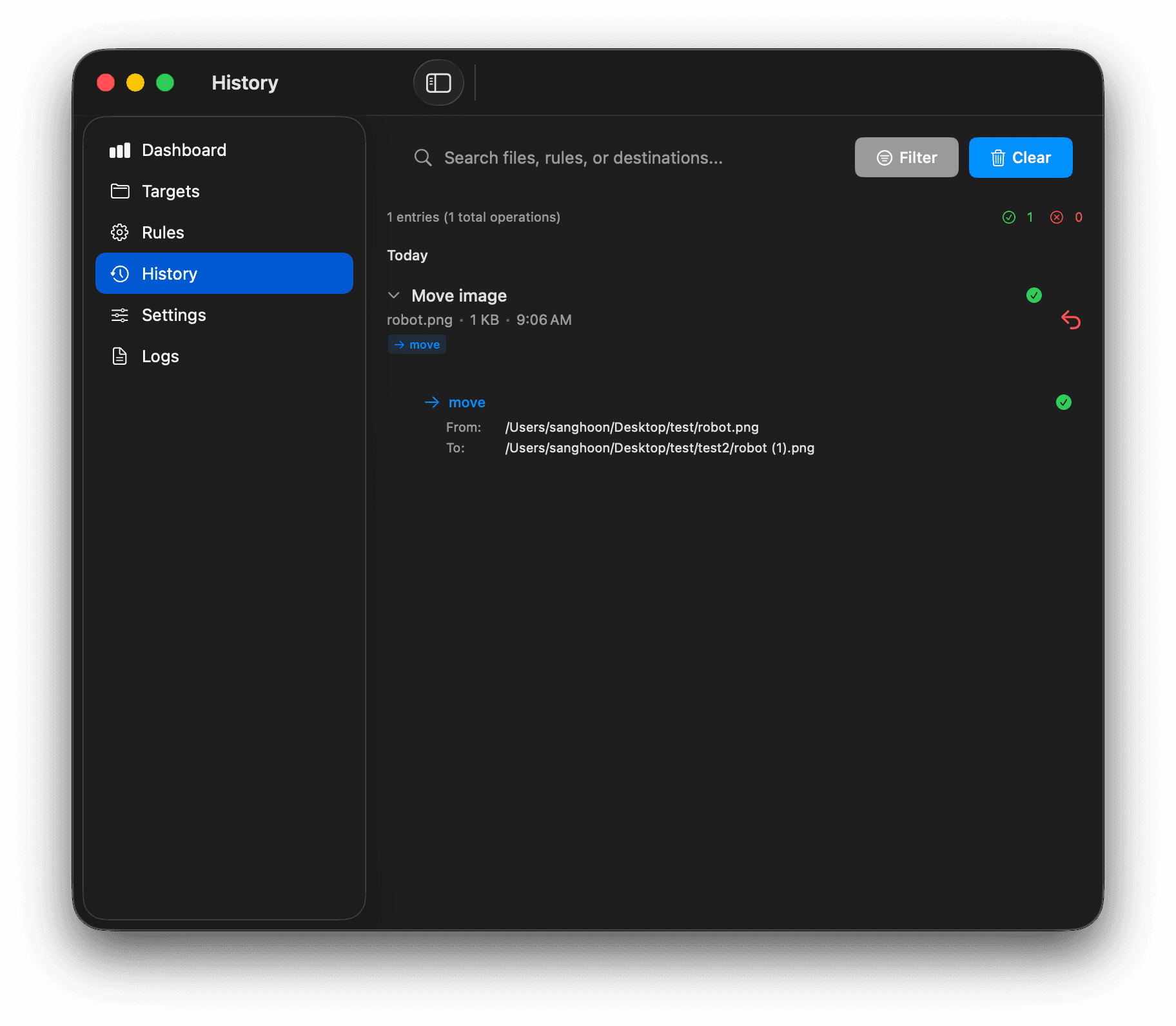 DeskButler History & Undo