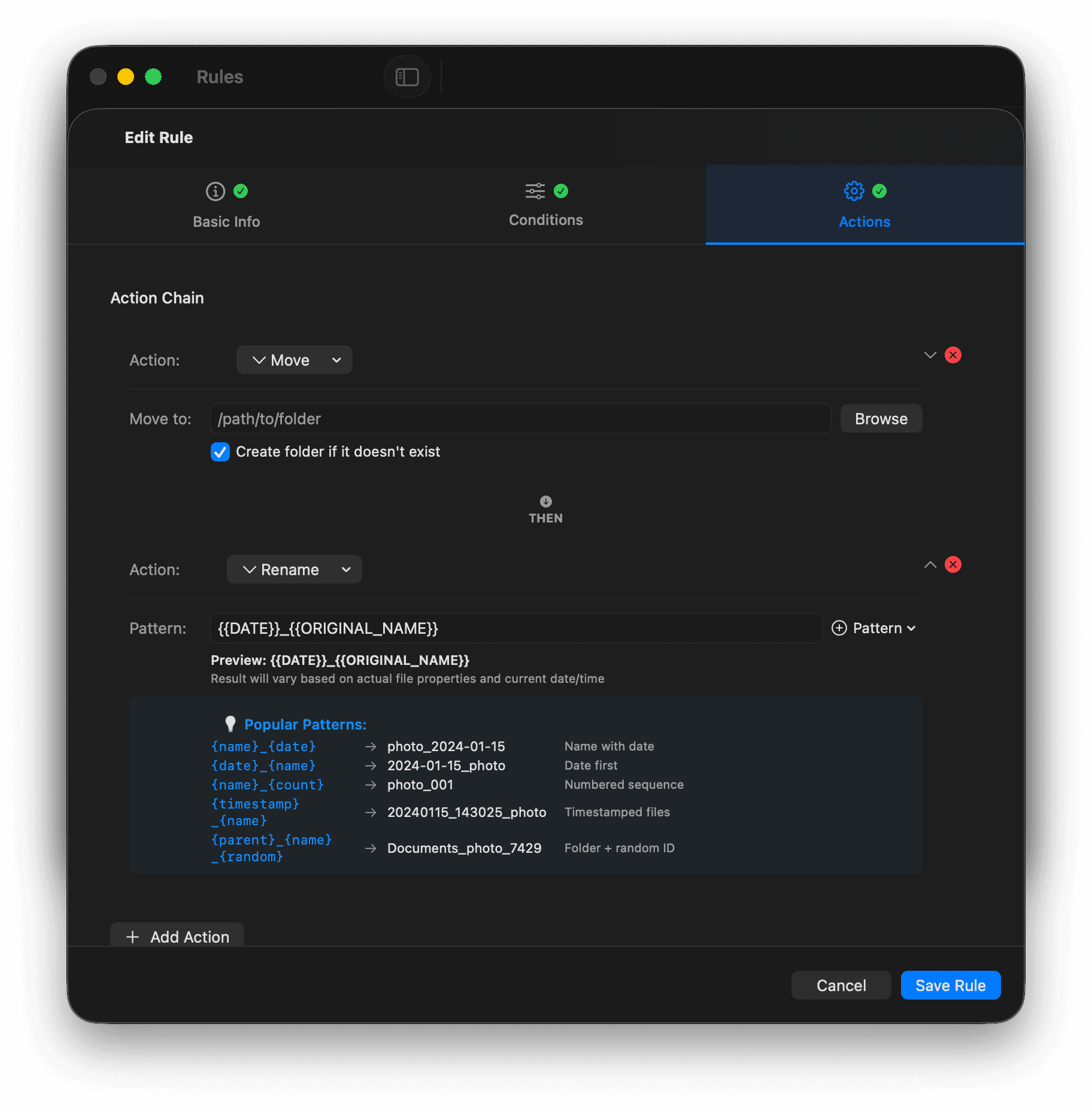 DeskButler Actions Editor